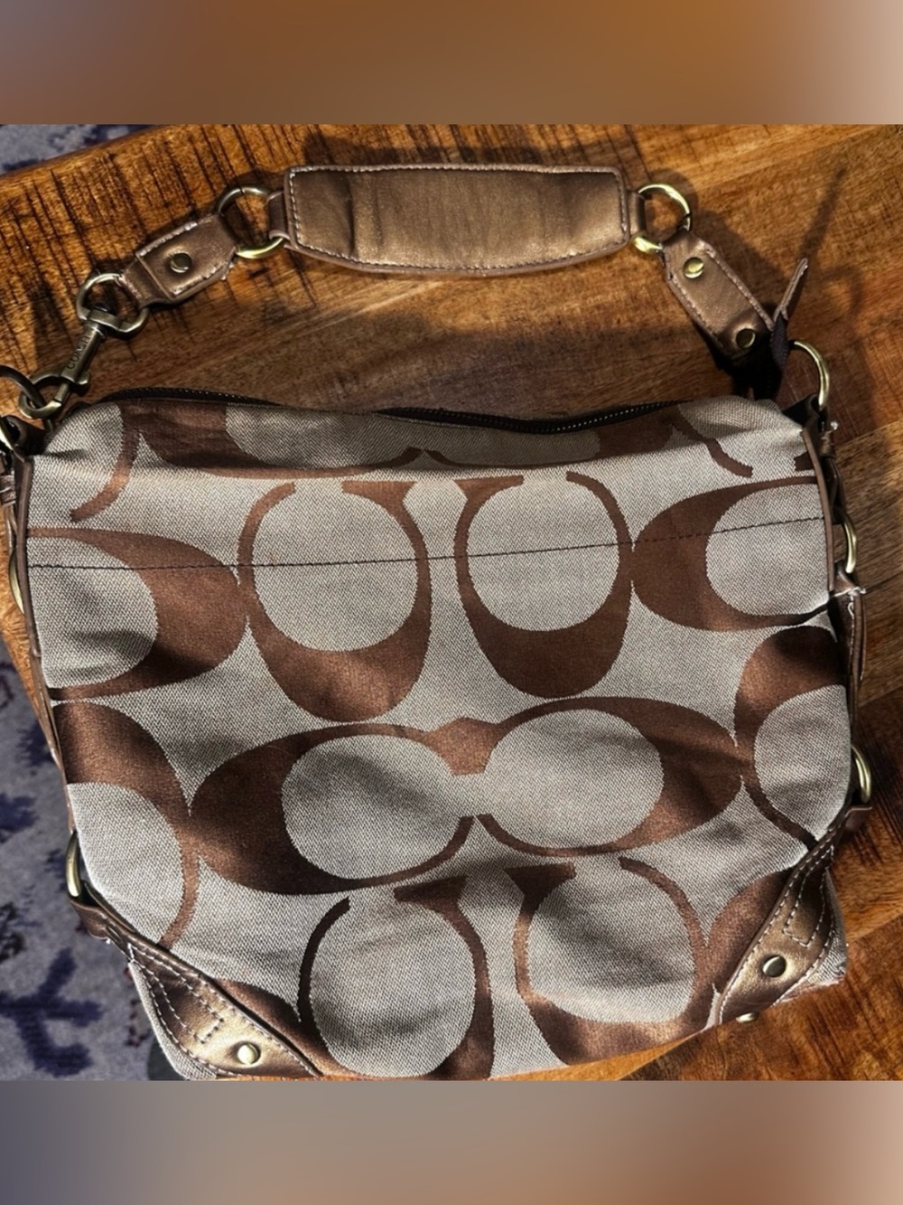 Coach Signature Monogram C Bag in Brown/Taupe